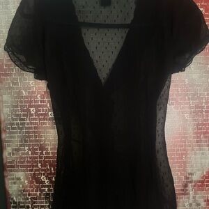 Rue21 Black Sheer Button Down Shirt